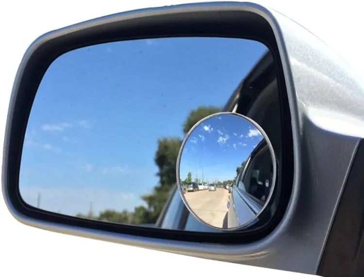 Car Round Mirror Original Glass Rear view Blind spot Side Mirror Wide angle 360 lens 2 pcs - Oshi.pk - Buy & Sell Online