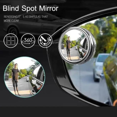 Car Round Mirror Original Glass Rear view Blind spot Side Mirror Wide angle 360 lens 2 pcs - Oshi.pk - Buy & Sell Online