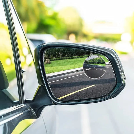Car Round Mirror Original Glass Rear view Blind spot Side Mirror Wide angle 360 lens 2 pcs - Oshi.pk - Buy & Sell Online