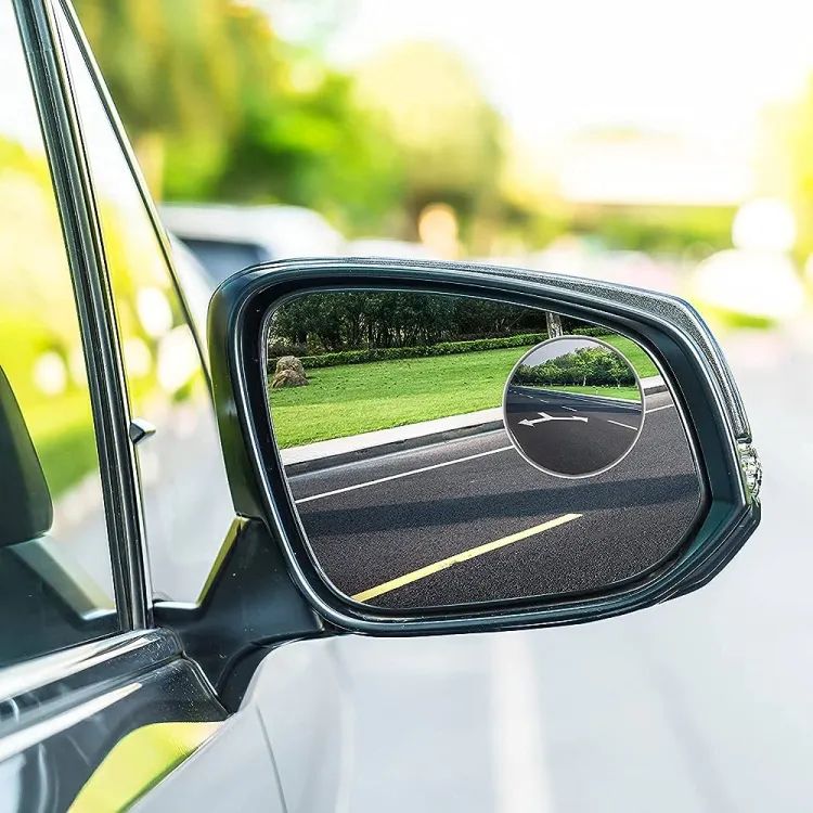 Car Round Mirror Original Glass Rear view Blind spot Side Mirror Wide angle 360 lens 2 pcs - Oshi.pk - Buy & Sell Online