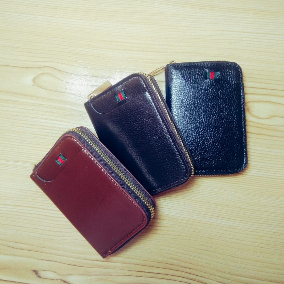 New Men's Leather Card Holder Storage Bags Blocking Zipper Thin Pocket - Oshi.pk - Buy & Sell Online