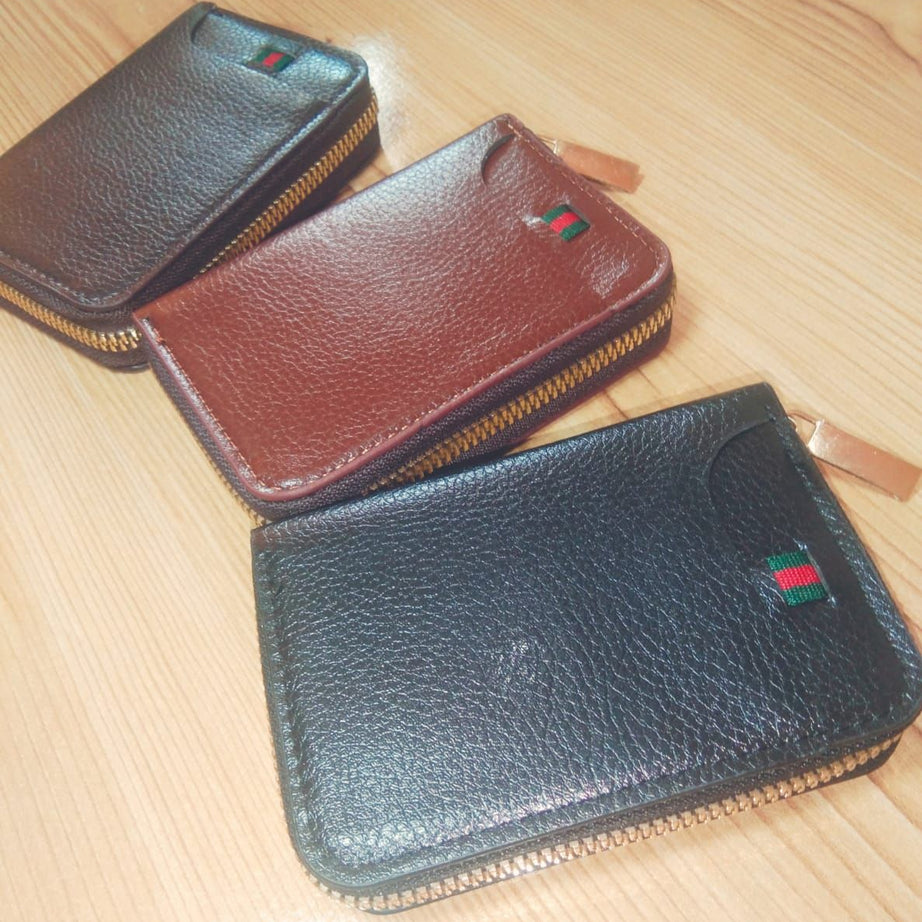 New Men's Leather Card Holder Storage Bags Blocking Zipper Thin Pocket - Oshi.pk - Buy & Sell Online