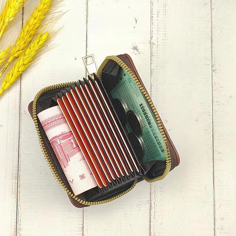 New Men's Leather Card Holder Storage Bags Blocking Zipper Thin Pocket - Oshi.pk - Buy & Sell Online