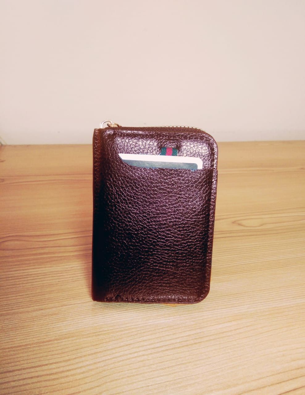 New Men's Leather Card Holder Storage Bags Blocking Zipper Thin Pocket - Oshi.pk - Buy & Sell Online