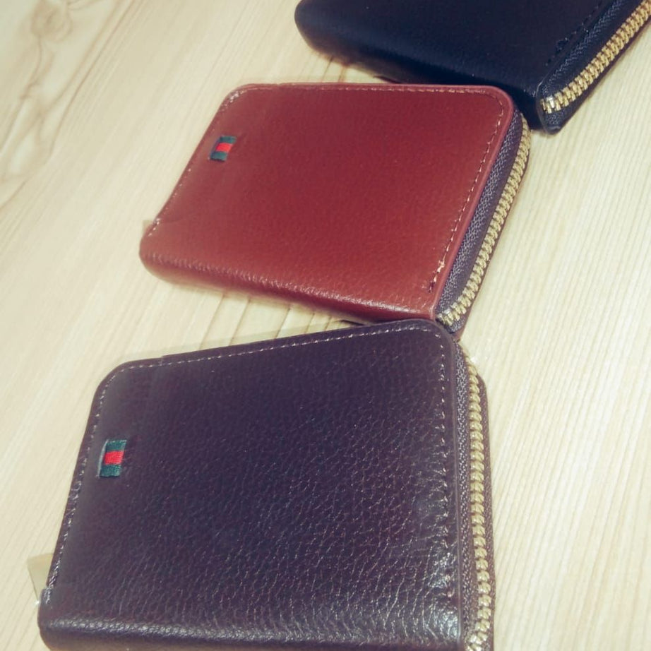 New Men's Leather Card Holder Storage Bags Blocking Zipper Thin Pocket - Oshi.pk - Buy & Sell Online