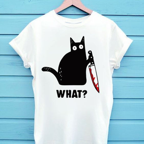 Cat What Funny Cat Murderous Cat With Knife Summer Collection - Oshi.pk - Buy & Sell Online