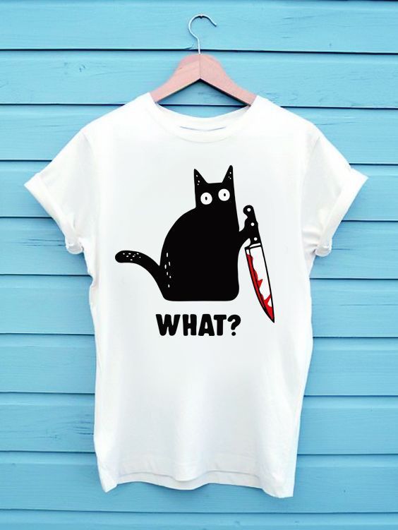 Cat What Funny Cat Murderous Cat With Knife Summer Collection - Oshi.pk - Buy & Sell Online