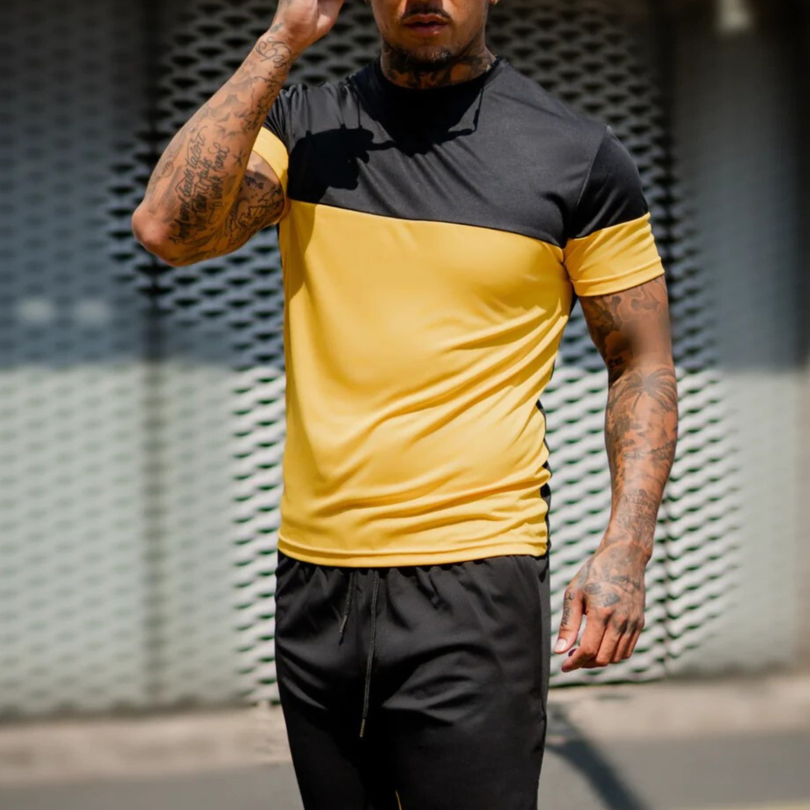 CBZ-Stylish Black & Yellow Dry Fit Tracksuit For Men - Oshi.pk - Buy & Sell Online