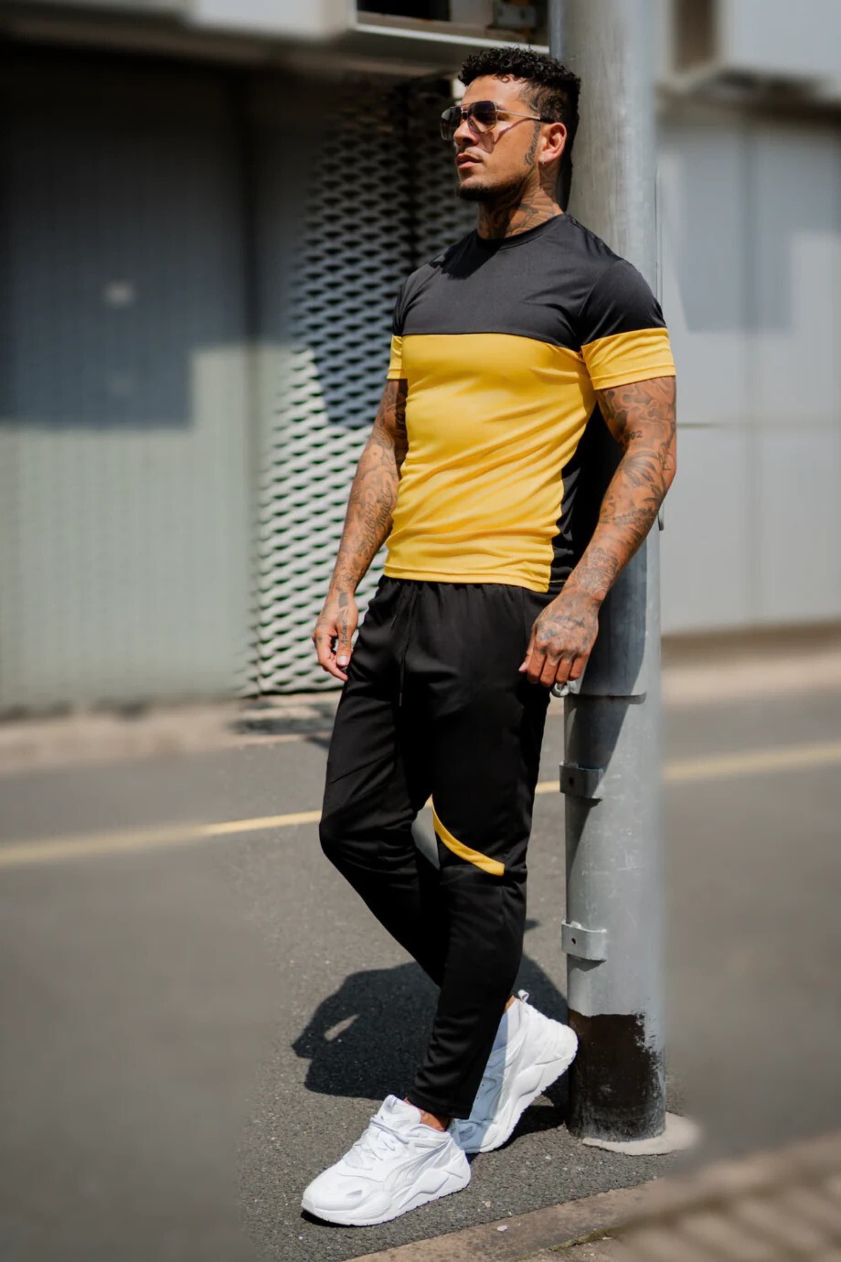 CBZ-Stylish Black & Yellow Dry Fit Tracksuit For Men - Oshi.pk - Buy & Sell Online