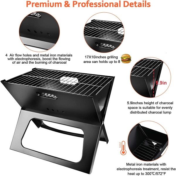 Charcoal Grill Moclever Space saving & Foldable BBQ Barbecue Grill - Oshi.pk - Buy & Sell Online
