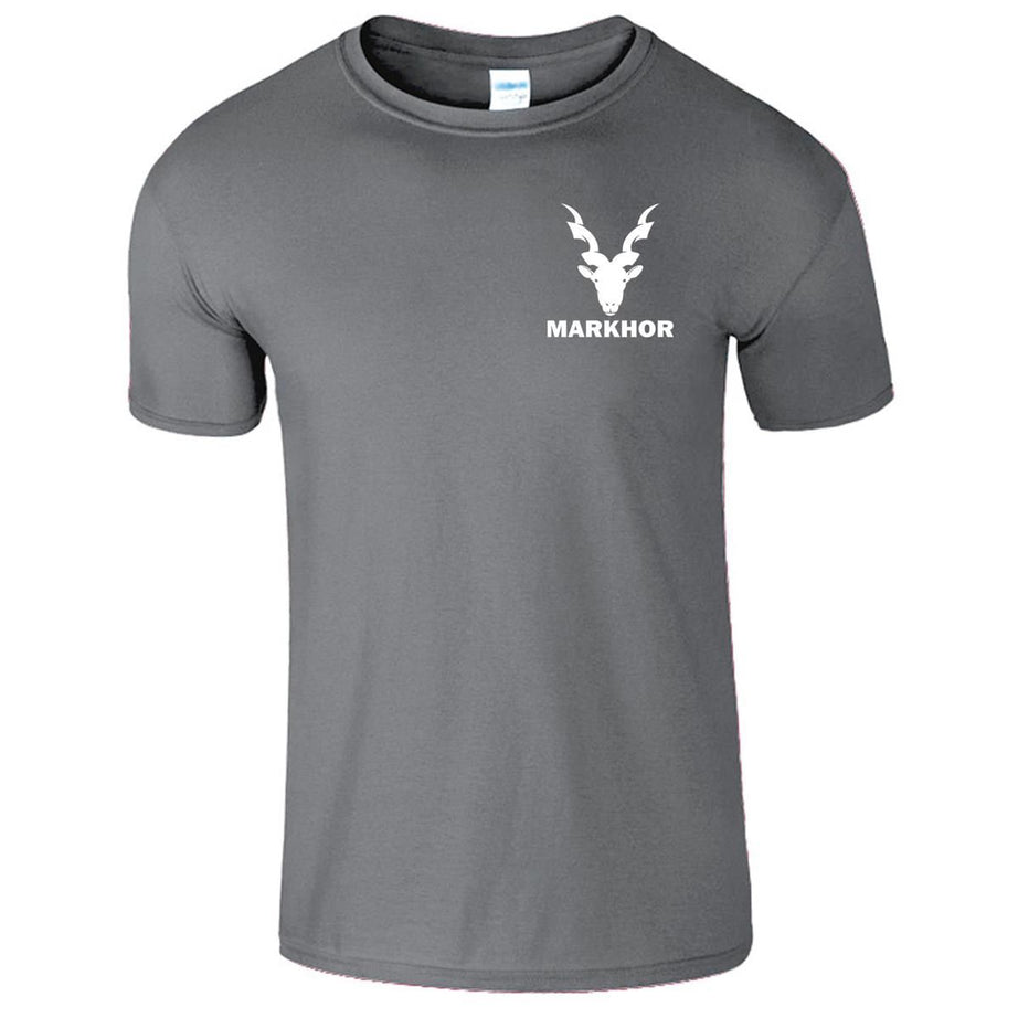 Charcoal Markhor Half Sleeves Round Neck T Shirt For Men - Oshi.pk - Buy & Sell Online