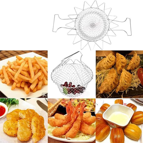 Chef Basket 2 in 1 Kitchen Tool - Frying Strainer , Boiler, Steamer, Strainer & Deep Fryer - Oshi.pk - Buy & Sell Online