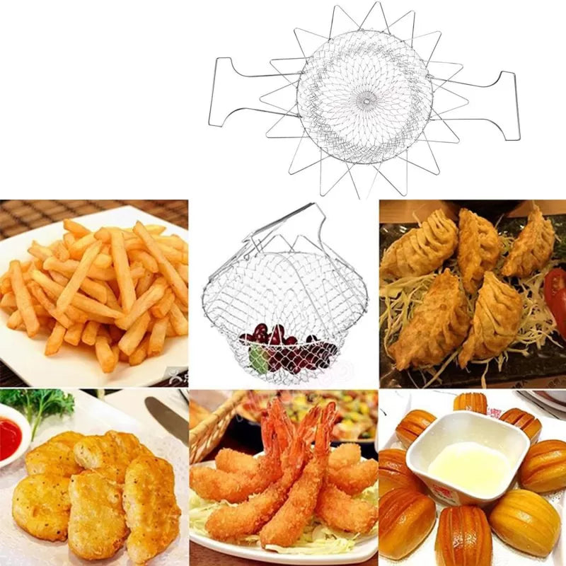 Chef Basket 2 in 1 Kitchen Tool - Frying Strainer , Boiler, Steamer, Strainer & Deep Fryer - Oshi.pk - Buy & Sell Online