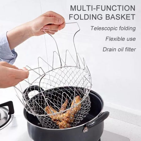 Chef Basket 2 in 1 Kitchen Tool - Frying Strainer , Boiler, Steamer, Strainer & Deep Fryer - Oshi.pk - Buy & Sell Online