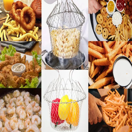Chef Basket 2 in 1 Kitchen Tool - Frying Strainer , Boiler, Steamer, Strainer & Deep Fryer - Oshi.pk - Buy & Sell Online