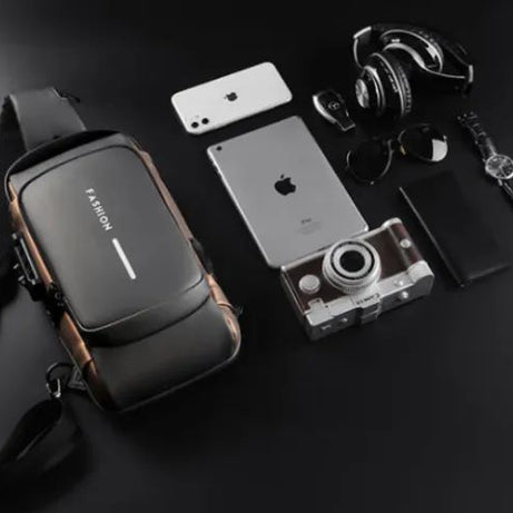 Chest Bag Multifunction Crossbody Sport Running Travel Sling Pack Anti-theft USB Charge Shoulder Messenger Pack Luxury Brand Men - Oshi.pk - Buy & Sell Online