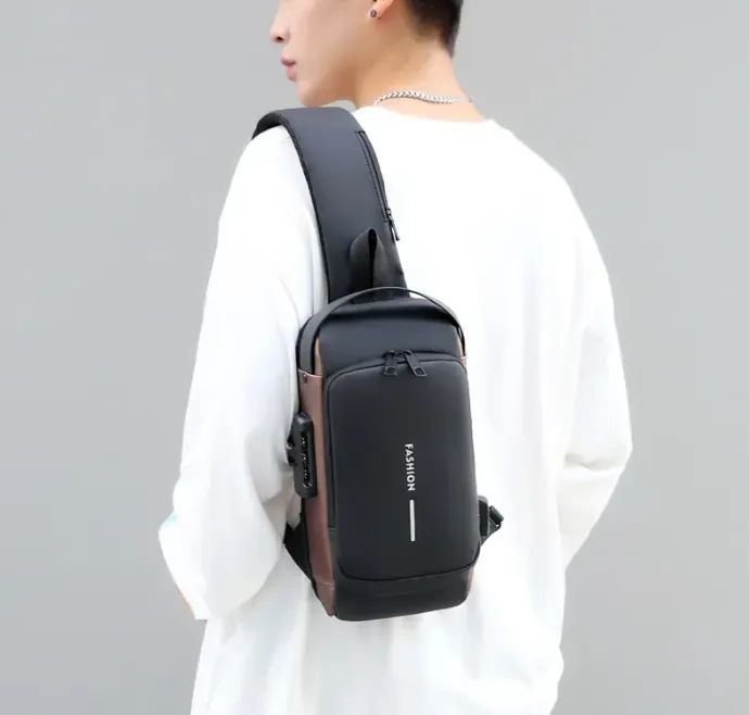 Chest Bag Multifunction Crossbody Sport Running Travel Sling Pack Anti-theft USB Charge Shoulder Messenger Pack Luxury Brand Men - Oshi.pk - Buy & Sell Online