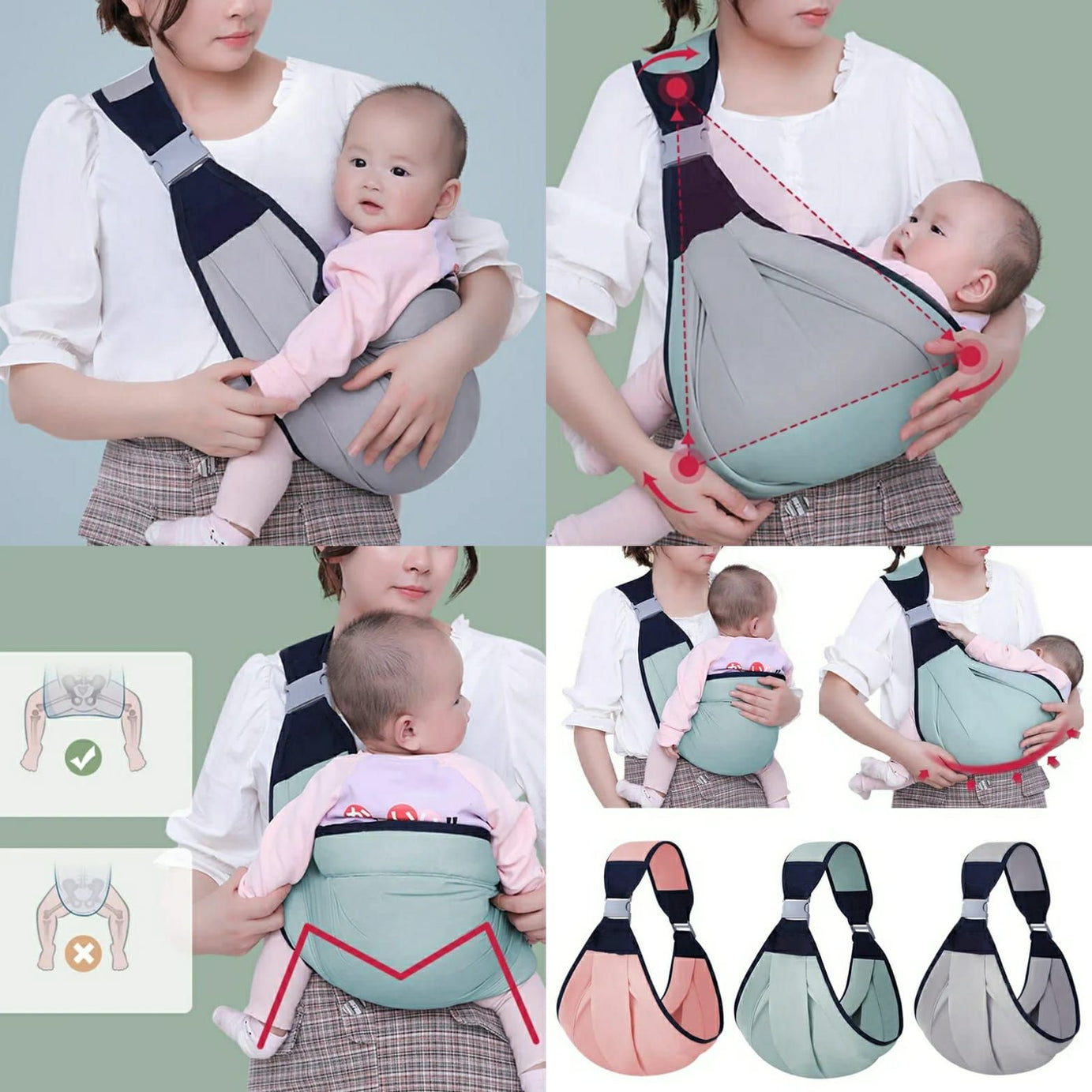 Child Carrier Wrap Multifunctional Baby Carrier Ring Sling for Baby Toddler Carrier Accessories Easy Carrying - Oshi.pk - Buy & Sell Online