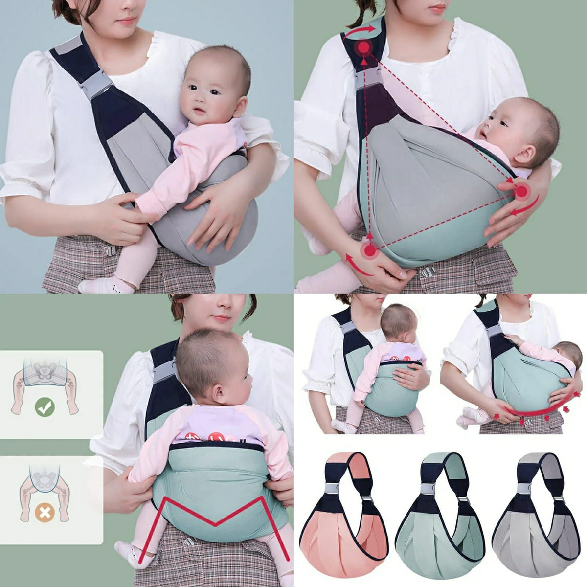 Child Carrier Wrap Multifunctional Baby Carrier Ring Sling for Baby Toddler Carrier Accessories Easy Carrying - Oshi.pk - Buy & Sell Online