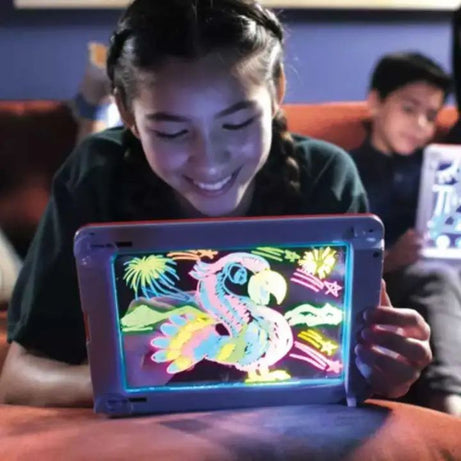 Children 3D Writing Board Creative Magic Pad Reusable Art Glows Board Clipboard Gift Baby Kids Drawing Educational Toys Magic Pad Create Art That GLOW - Oshi.pk - Buy & Sell Online