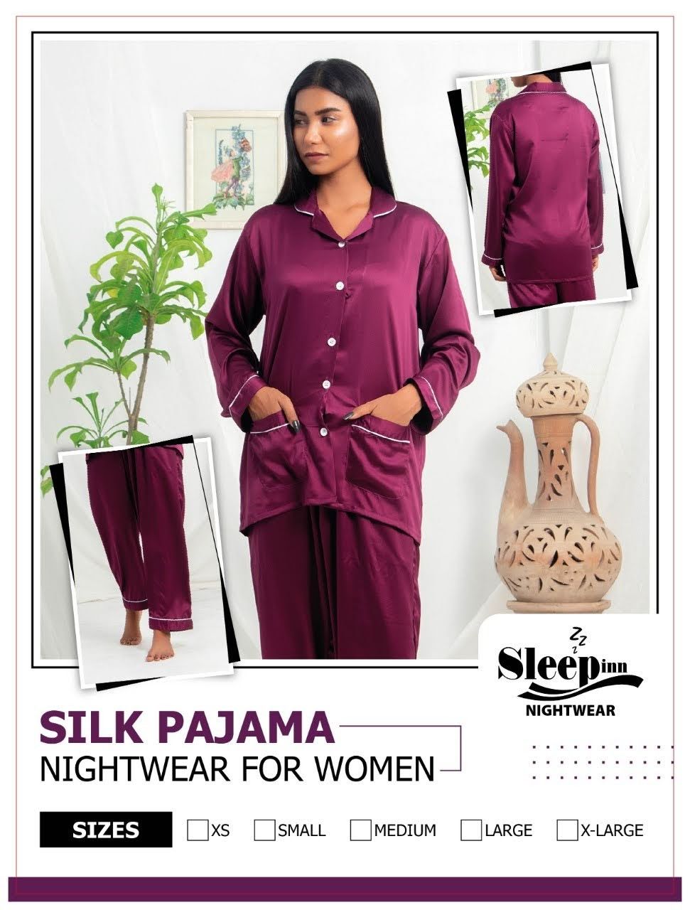 China Import Silk Night Wear Shirt Trouser - Oshi.pk - Buy & Sell Online