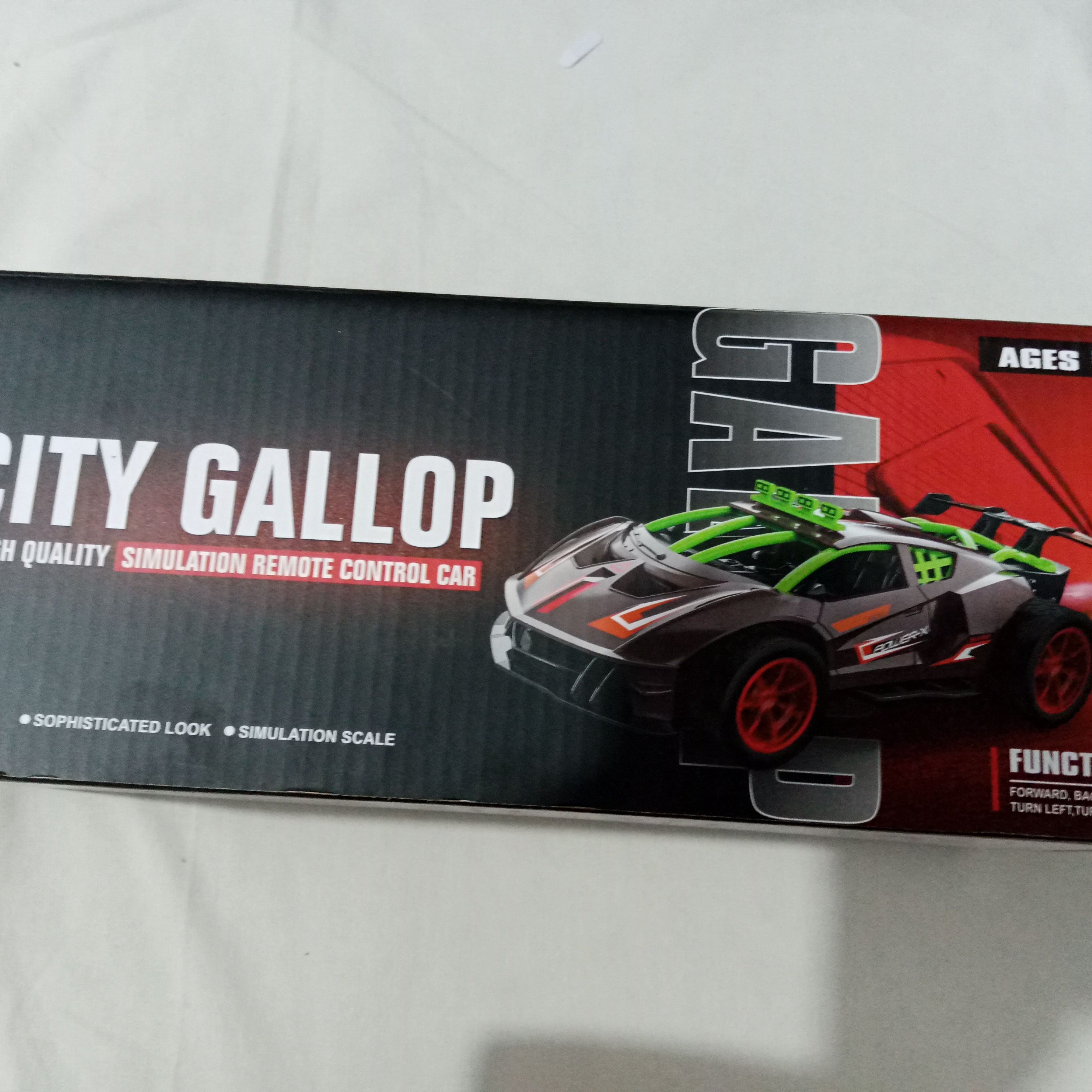 City Gallop Racing Car - Remote Control - Rechargeable Battery - Drop Water in and get Smoke - Oshi.pk - Buy & Sell Online