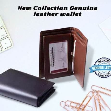 Classic Charm Genuine Cow Leather Card Holder Tri-Fold Wallets for Men - Oshi.pk - Buy & Sell Online