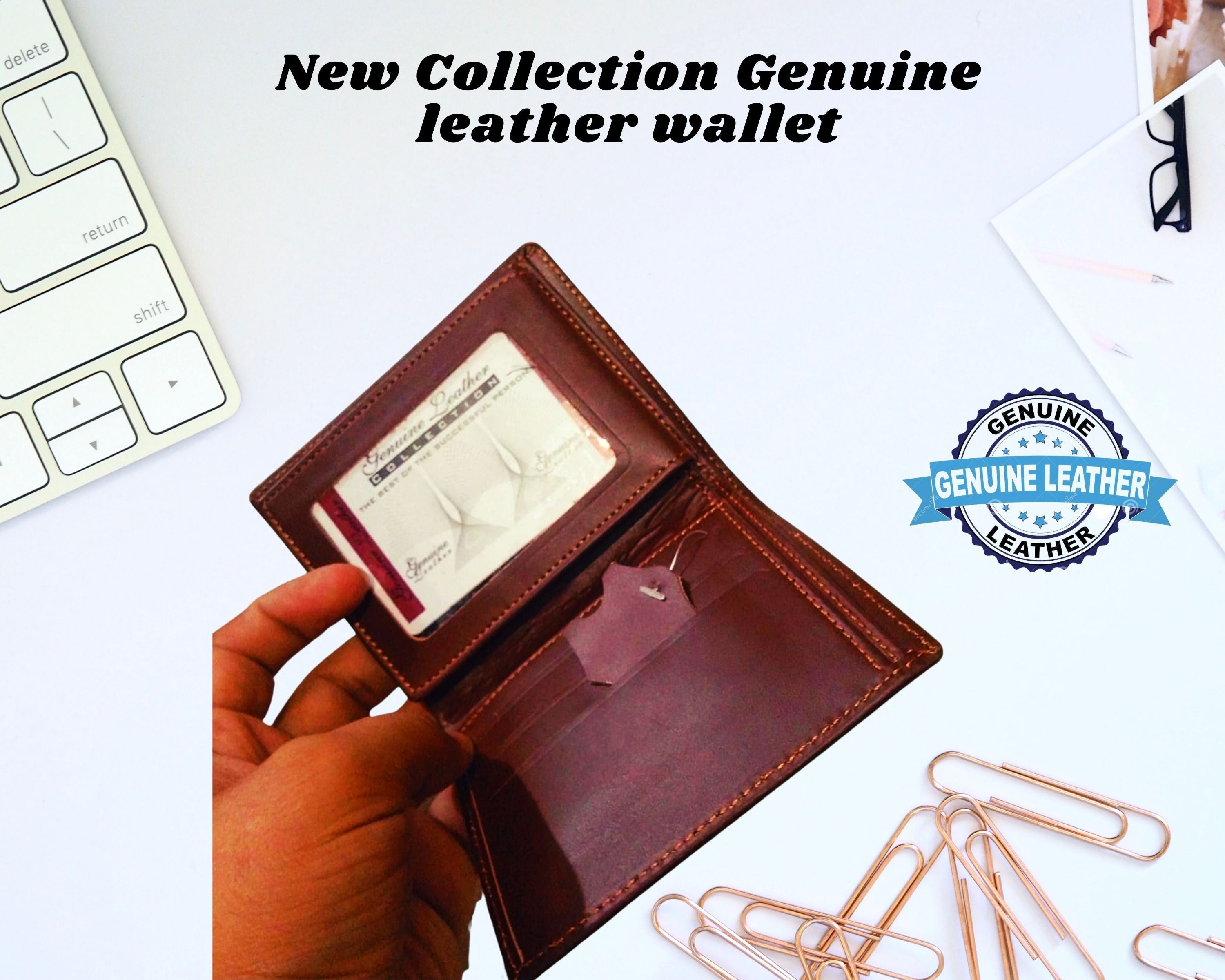 Classic Charm Genuine Cow Leather Card Holder Tri-Fold Wallets for Men - Oshi.pk - Buy & Sell Online
