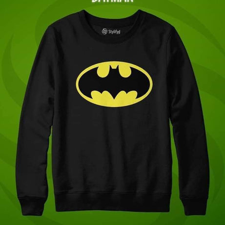 CLASSY BATMAN Thick & Fleece Fabric Rib Sweatshirt for Winter sweatshirt Fashion Wear for Men / Boys