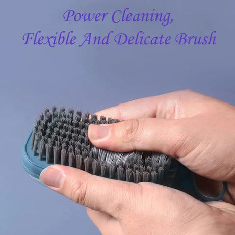 Cleaning Scrubber Plastic Hydraulic Brush with Soap Dispenser Soft Bristled Laundry Cleaning Brush Kitchen Pot Brush - Oshi.pk - Buy & Sell Online