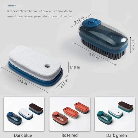 Cleaning Scrubber Plastic Hydraulic Brush with Soap Dispenser Soft Bristled Laundry Cleaning Brush Kitchen Pot Brush - Oshi.pk - Buy & Sell Online