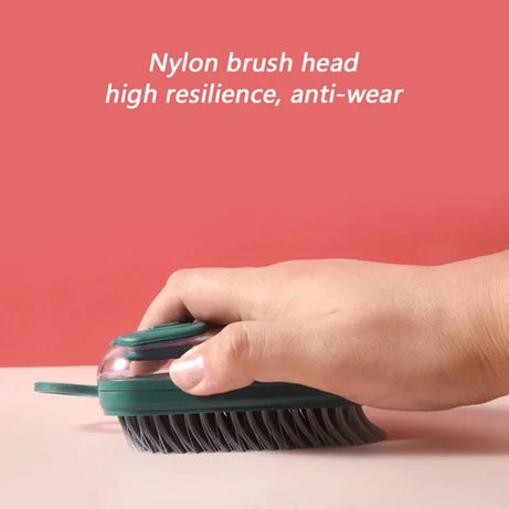 Cleaning Scrubber Plastic Hydraulic Brush with Soap Dispenser Soft Bristled Laundry Cleaning Brush Kitchen Pot Brush - Oshi.pk - Buy & Sell Online
