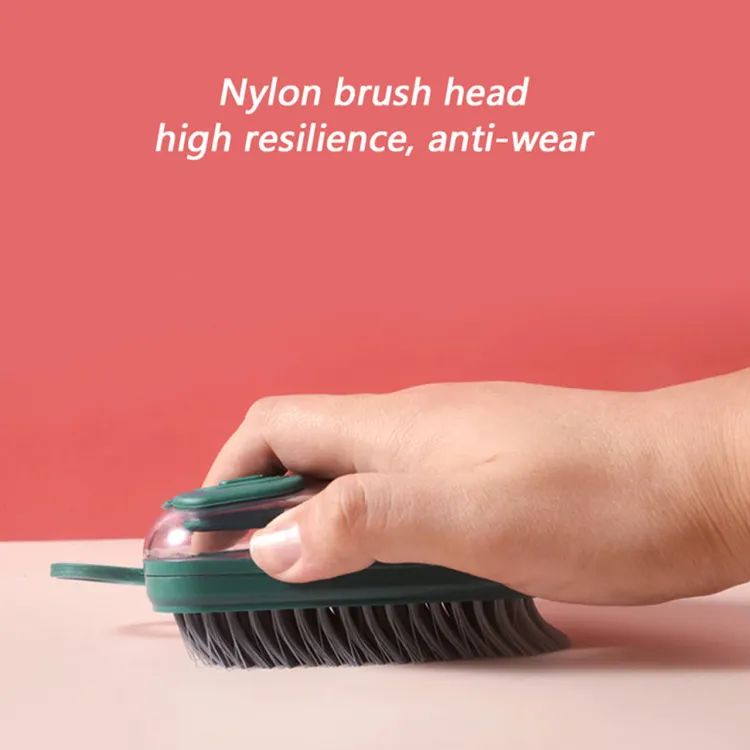 Cleaning Scrubber Plastic Hydraulic Brush with Soap Dispenser Soft Bristled Laundry Cleaning Brush Kitchen Pot Brush - Oshi.pk - Buy & Sell Online