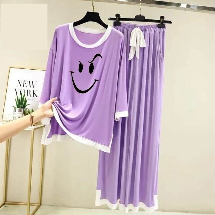 Purple Delight Cozy Cotton Jersey Night Dress - Oshi.pk - Buy & Sell Online