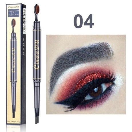 CmaaDu Multi-functional Double ended Eyebrow Brush and Pencil Long Lasting Color No - Oshi.pk - Buy & Sell Online