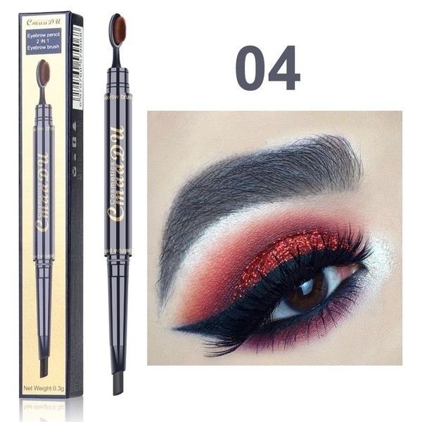 CmaaDu Multi-functional Double ended Eyebrow Brush and Pencil Long Lasting Color No - Oshi.pk - Buy & Sell Online