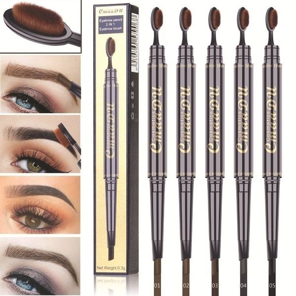 CmaaDu Multi-functional Double ended Eyebrow Brush and Pencil Long Lasting Color No - Oshi.pk - Buy & Sell Online