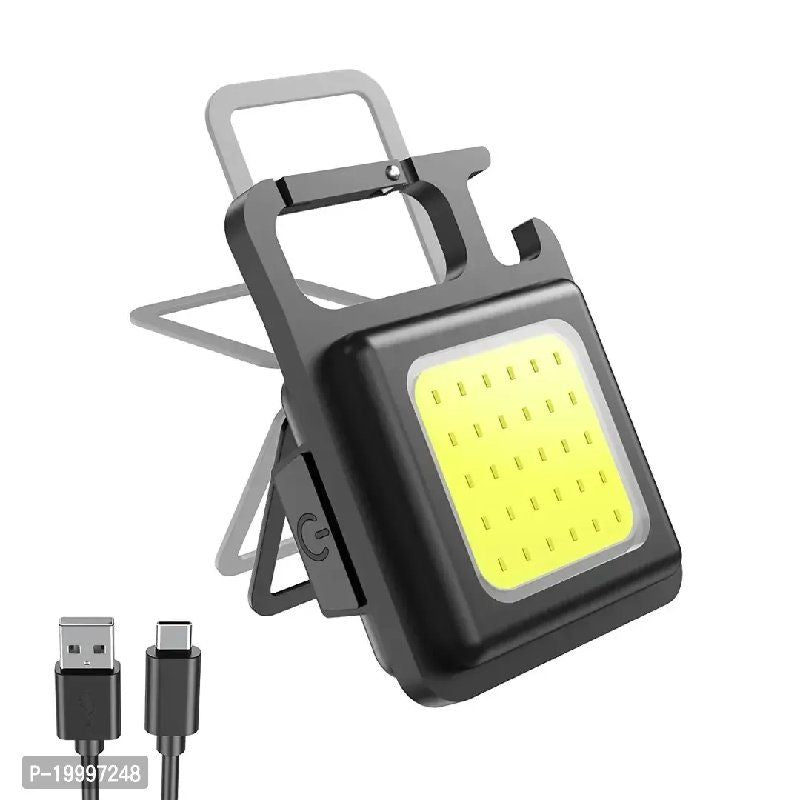 COB Keychain Rechargeable Mini Small Flashlight Portable Pocket Light with Folding Bracket Bottle Opener and Magnet Base for Fishing, Walking and Camp - Oshi.pk - Buy & Sell Online