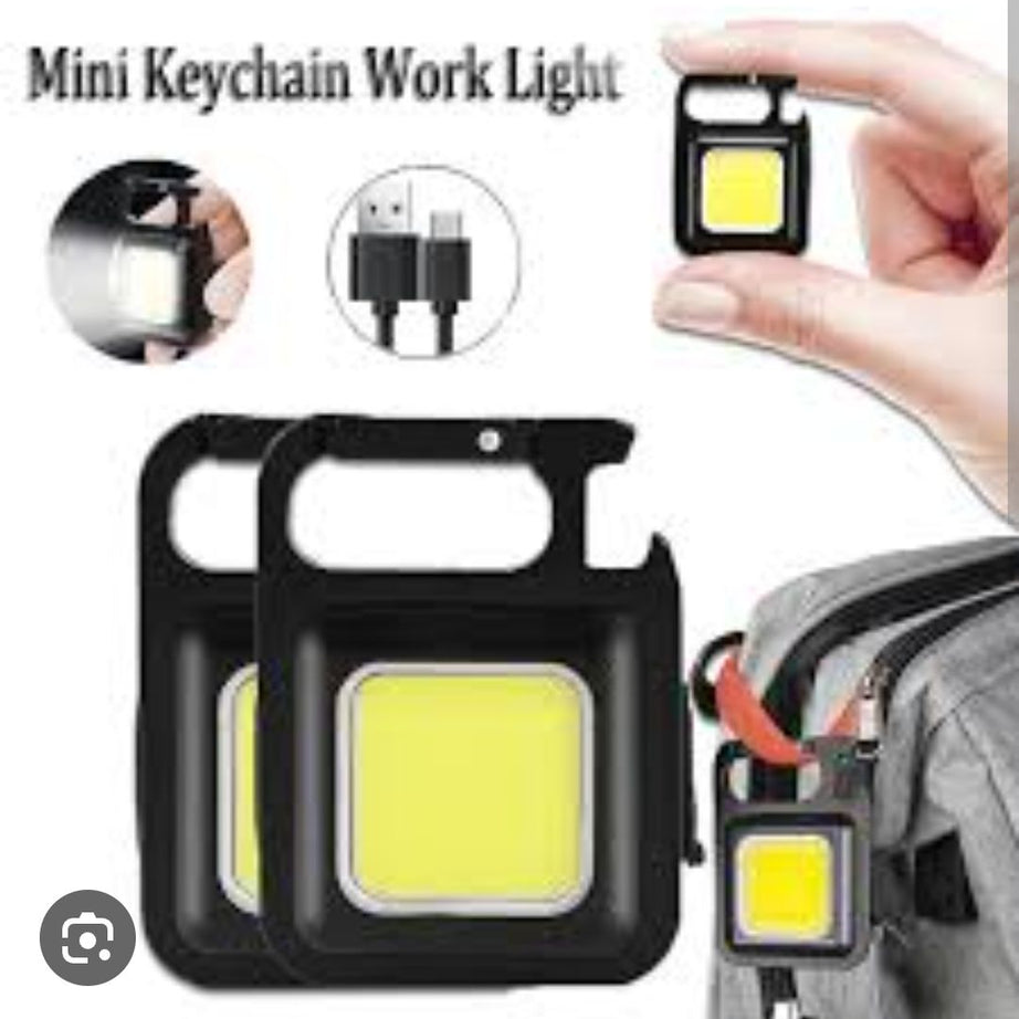 COB Rechargeable Keychain Mini Small Flashlight 3 Light Modes Portable Pocket Light with Folding Bracket Bottle Opener and Magnet Base for Fishing, Wa - Oshi.pk - Buy & Sell Online