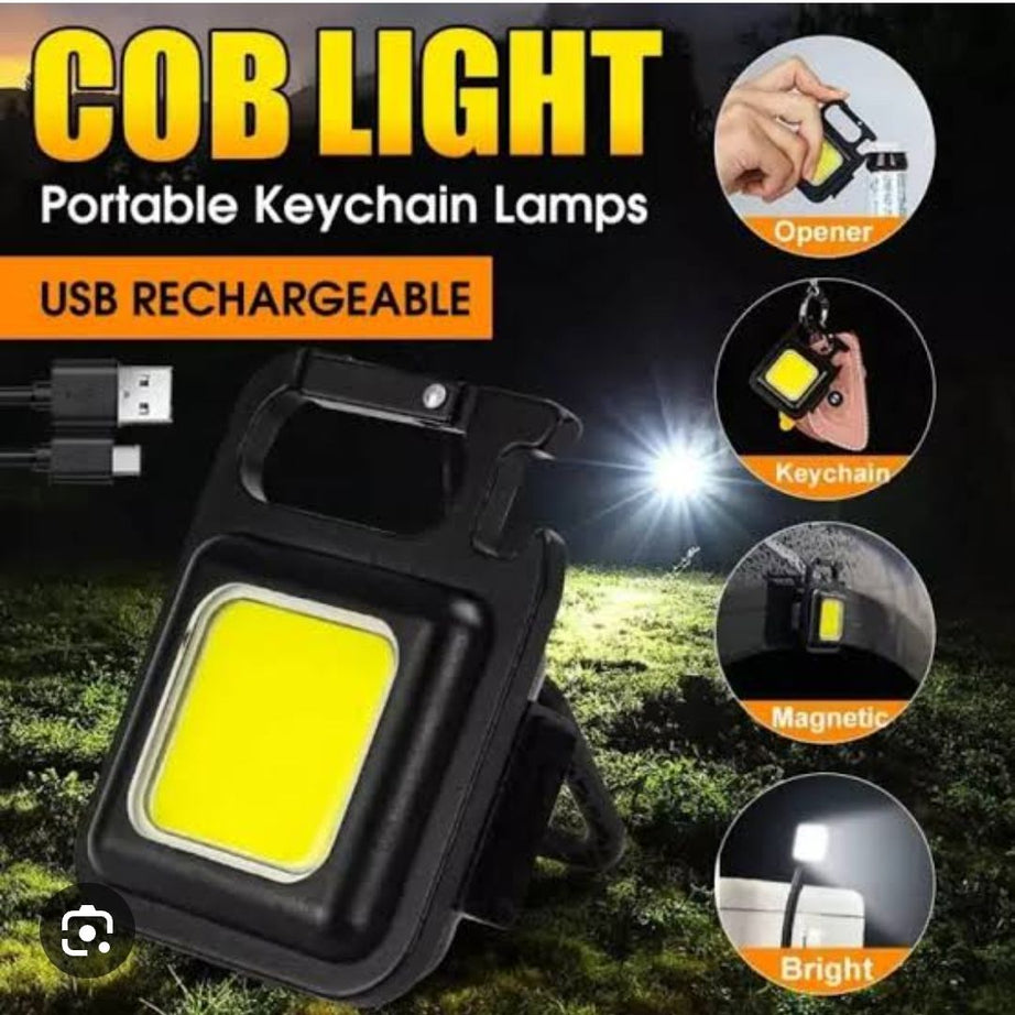 COB Rechargeable Keychain Mini Small Flashlight 3 Light Modes Portable Pocket Light with Folding Bracket Bottle Opener and Magnet Base for Fishing, Wa - Oshi.pk - Buy & Sell Online