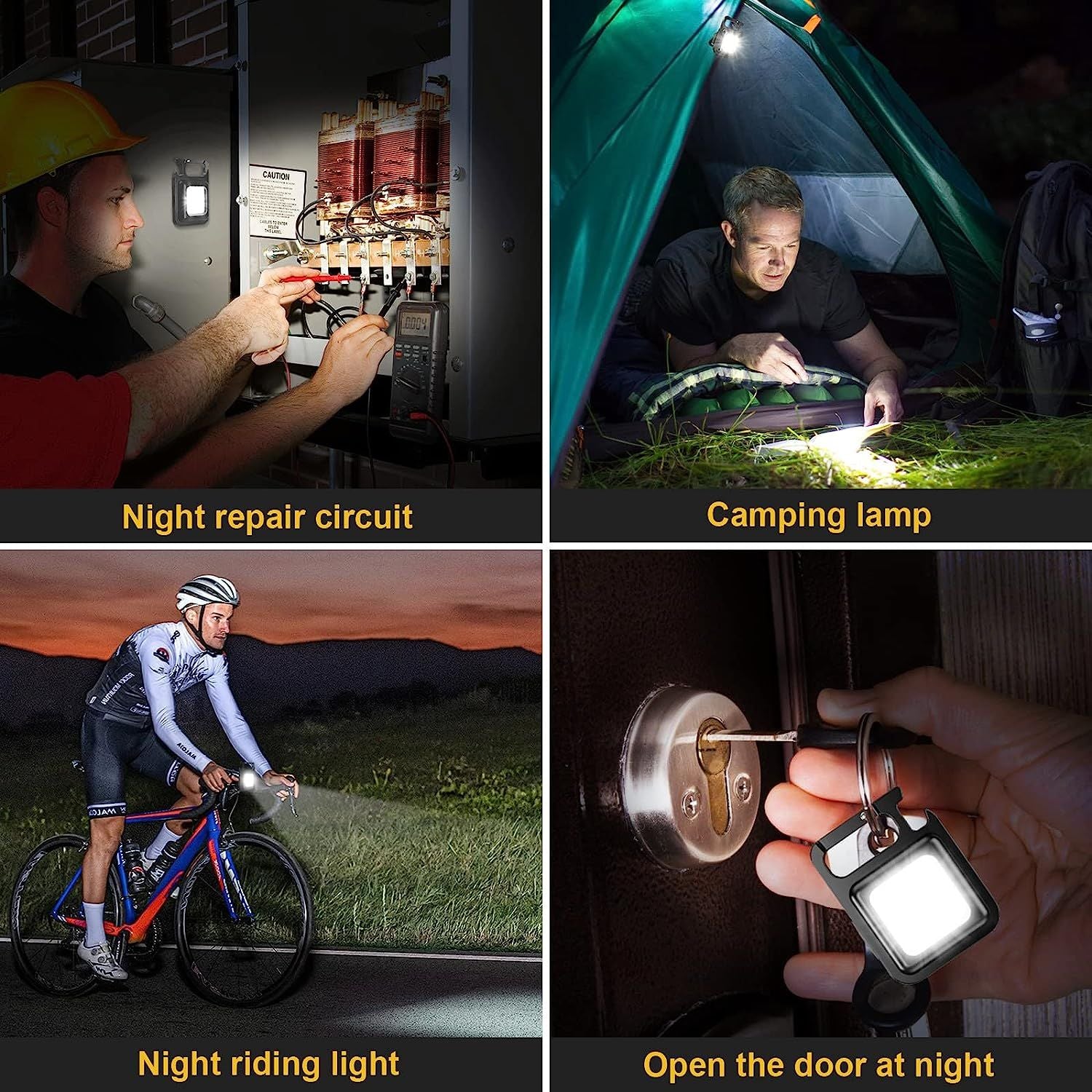 COB Rechargeable Keychain Mini Small Flashlight 3 Light Modes Portable Pocket Light with Folding Bracket Bottle Opener and Magnet Base for Home - Oshi.pk - Buy & Sell Online