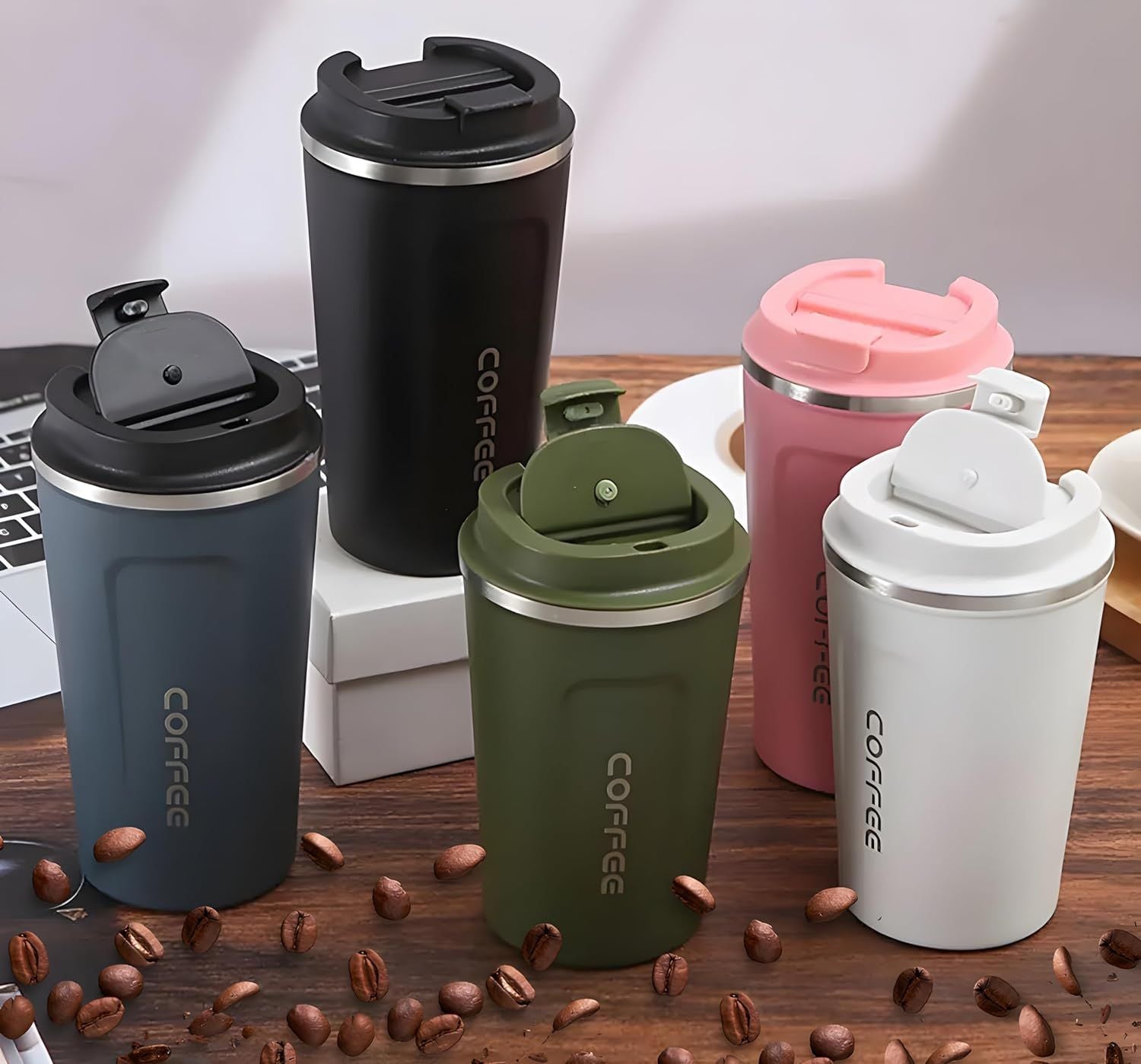 Coffee Mug Vacuum Tumbler Thermos Heat Preservation Stainless Steel 510ML Travel Portable Mug Coffee Milk Cup Vacuum Flasks Thermo Cup Travel Mug - Oshi.pk - Buy & Sell Online