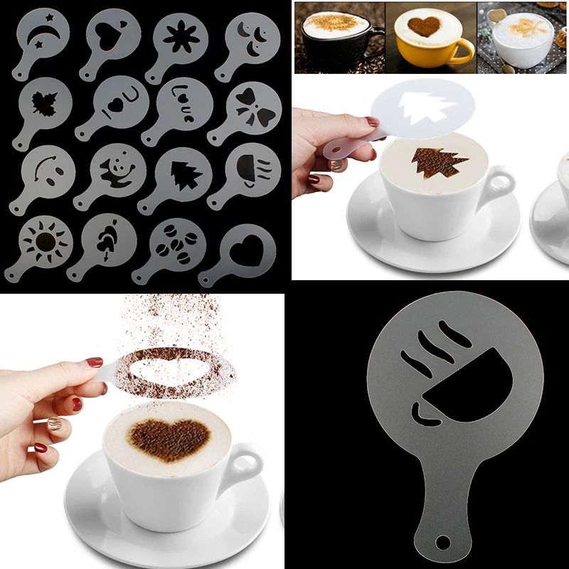 Coffee Stencil Template 16 pcs / Pack Different Design Filter Coffee Maker - Oshi.pk - Buy & Sell Online