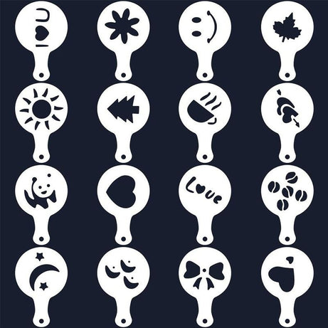 Coffee Stencil Template 16 pcs / Pack Different Design Filter Coffee Maker - Oshi.pk - Buy & Sell Online
