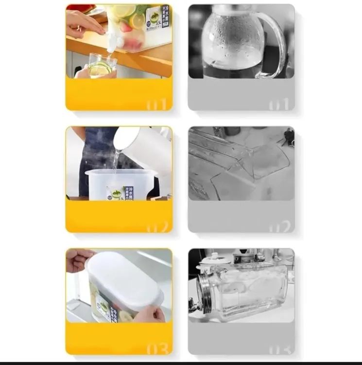 Cold Kettle with Faucet Refrigerator Fruit Teapot Summer Household Lemonade Bottle Large Capacity Ice Water Cool Bucket - Oshi.pk - Buy & Sell Online