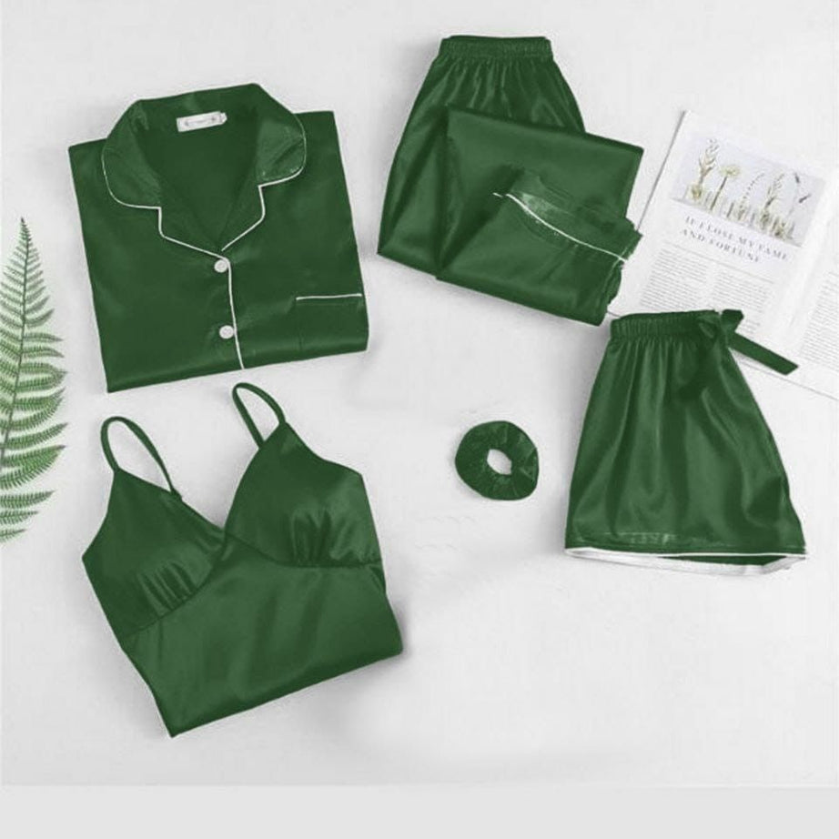 Collar Style 5-Pcs Stiched Silk Night-Suit. - Oshi.pk - Buy & Sell Online