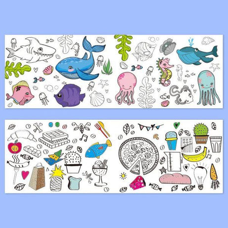 Coloring Paper Roll For Kids, Toddler Drawing Paper Roll, Squeaky Clean Sticky Wall Painting Stickers Set - Oshi.pk - Buy & Sell Online