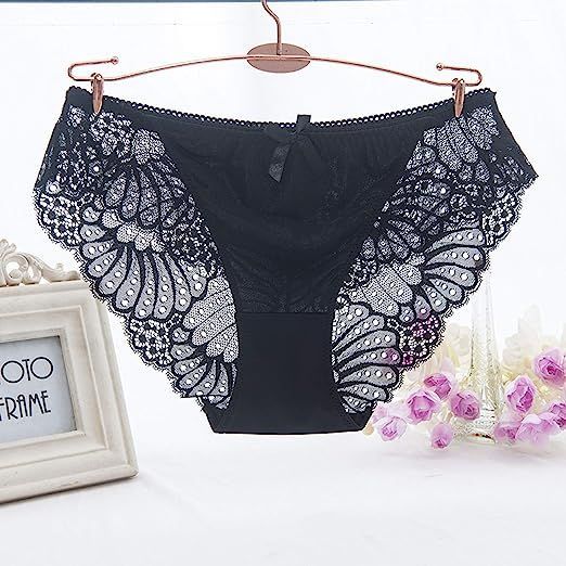 Comfortable Lace Briefs Hollow butterfly wing Transparent Low Waist Women Underwear - Oshi.pk - Buy & Sell Online