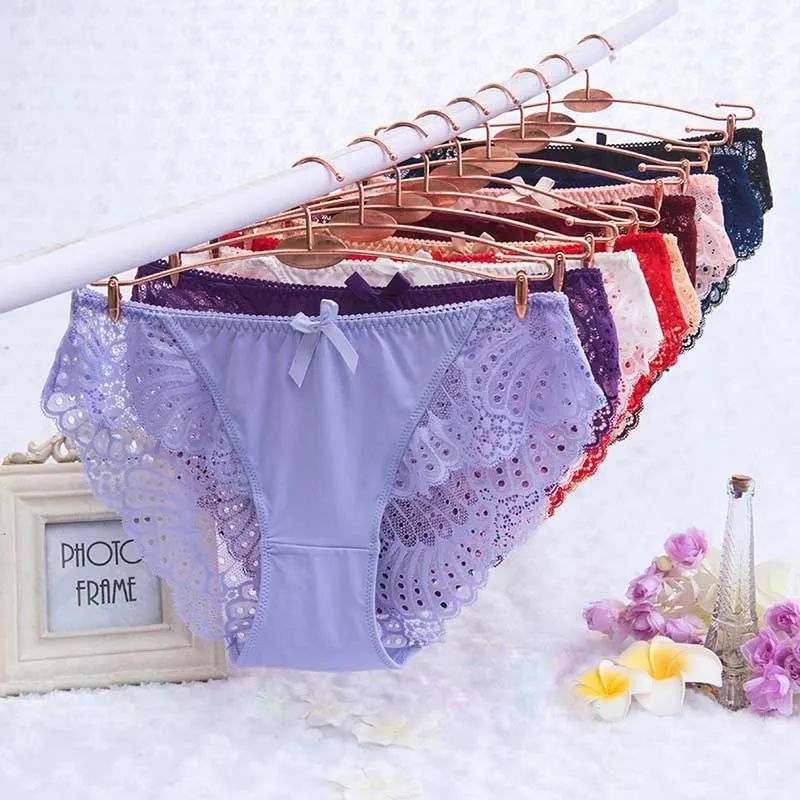 Comfortable Lace Briefs Hollow butterfly wing Transparent Low Waist Women Underwear - Oshi.pk - Buy & Sell Online