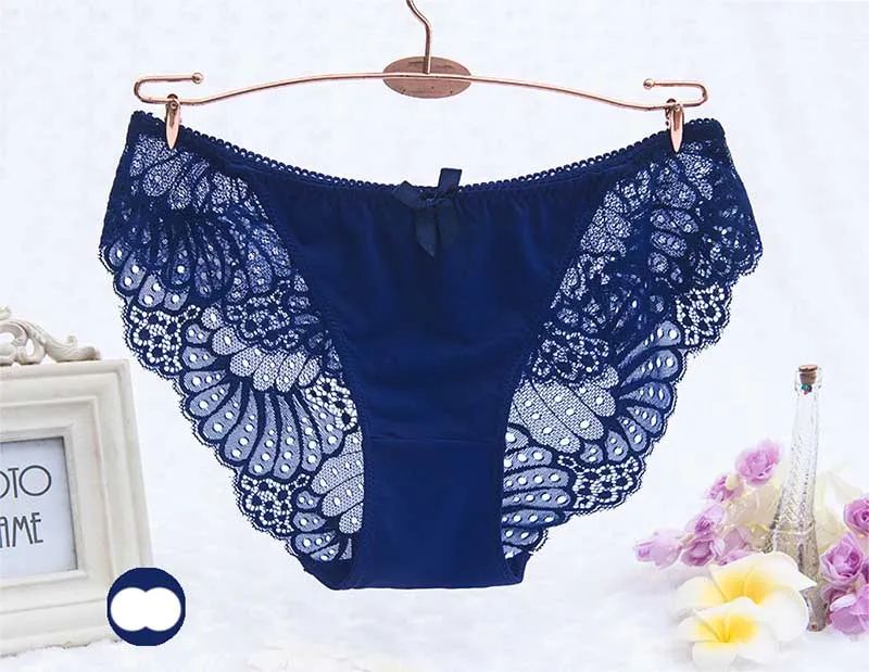 Comfortable Lace Briefs Hollow butterfly wing Transparent Low Waist Women Underwear - Oshi.pk - Buy & Sell Online